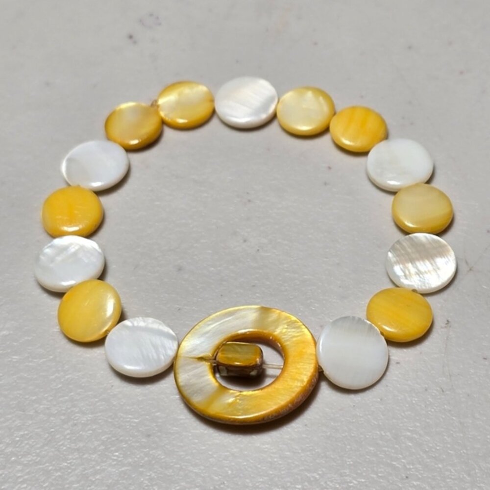 Vintage Yellow and White Stone